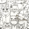 Tapeter Colour-me Cats Black/White14070 14070 Mönster