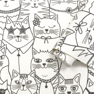 Tapeter Colour-me Cats Black/White14070 14070 Mönster