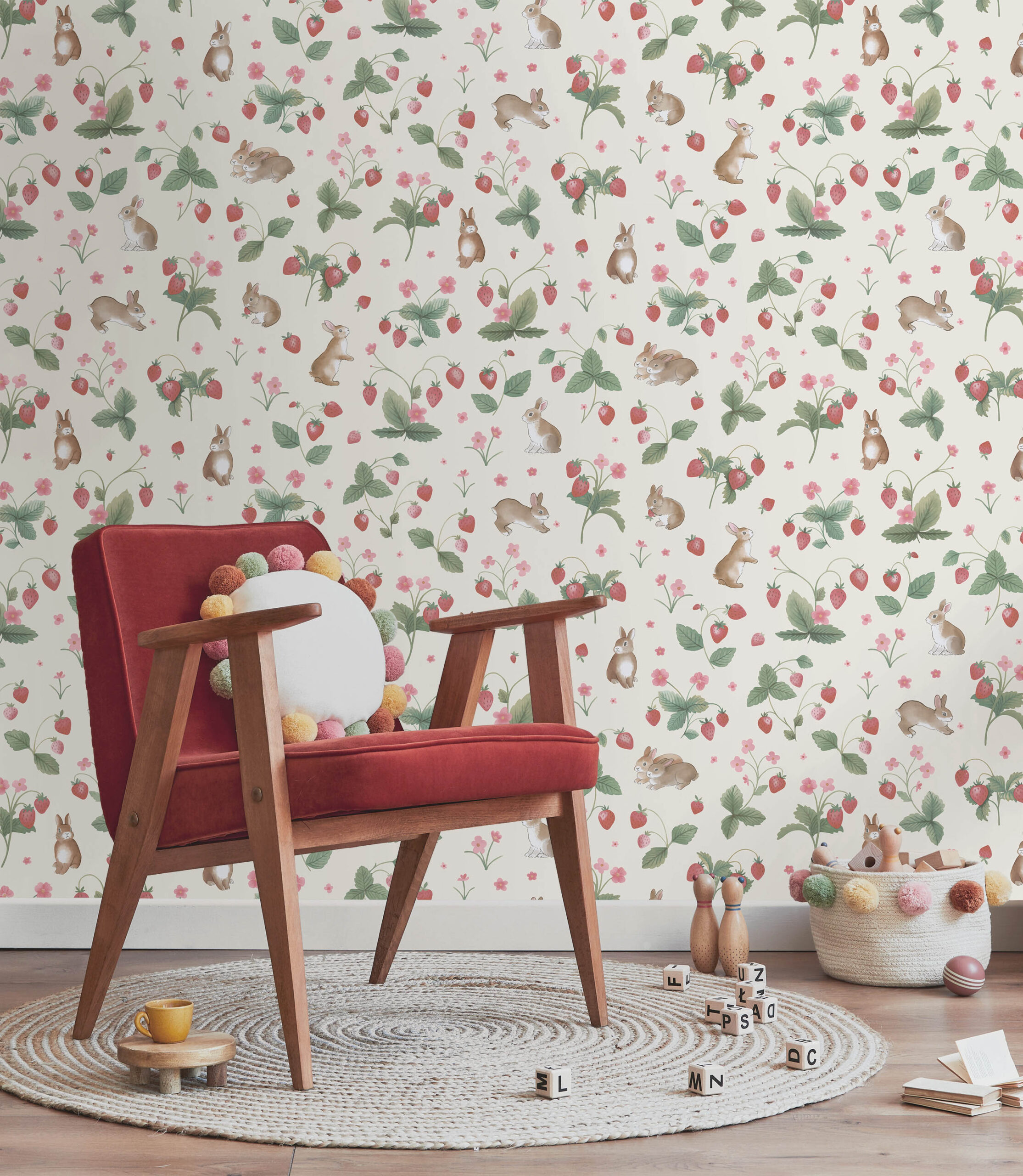 Tapeter Bunnies & Berries Cream/Multi14140 14140 Interiör Tapeter Bunnies & Berries Cream/Multi14140 14140 Interiör