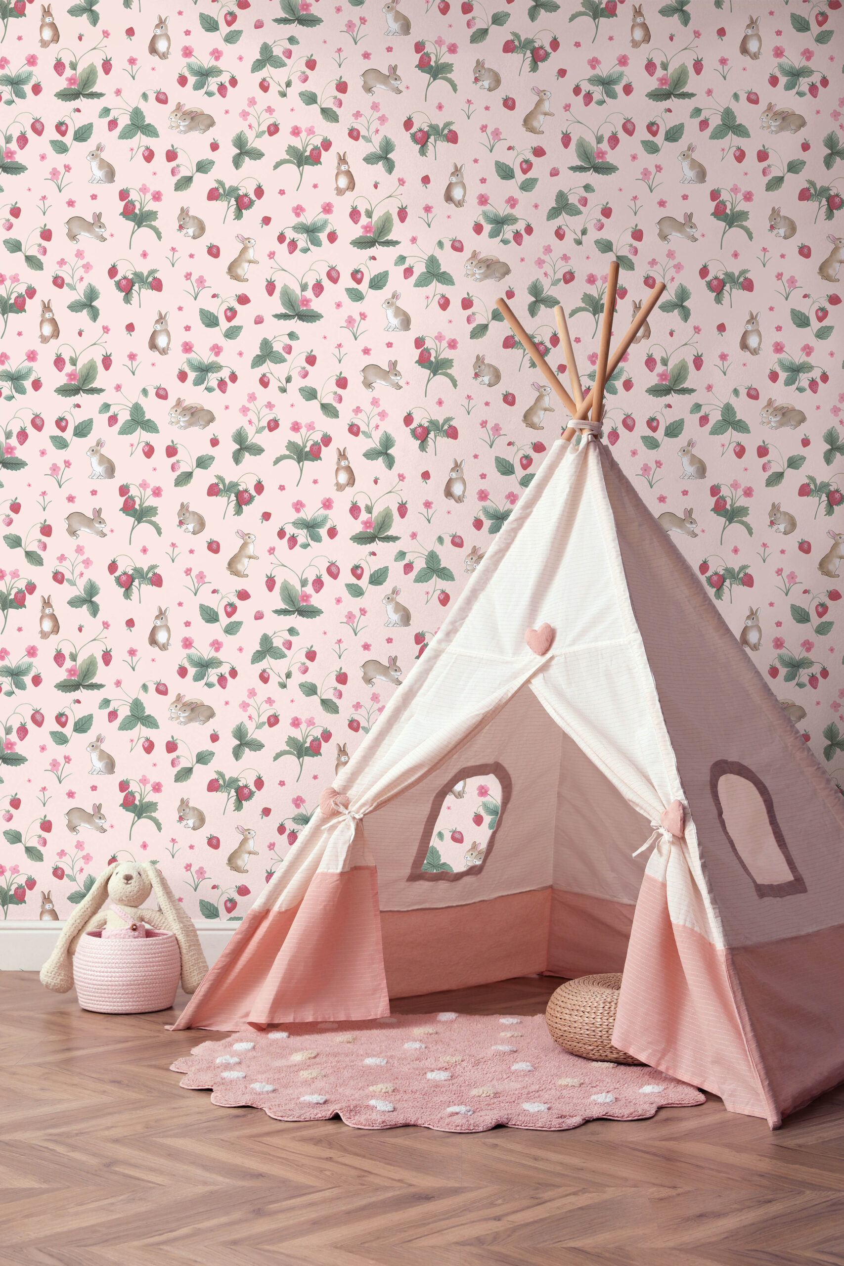 Tapeter Bunnies & Berries Pink14141 14141 Interiör Tapeter Bunnies & Berries Pink14141 14141 Interiör