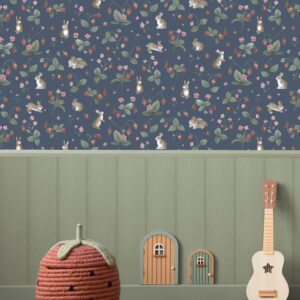 Tapeter Bunnies & Berries Navy14142 14142 Interiör